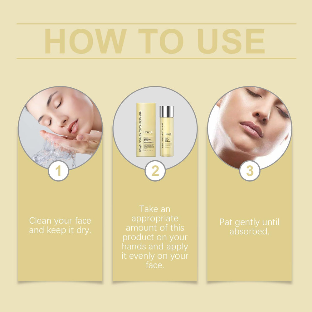 HOYGI Propolis Toner applied in daily skincare routine.