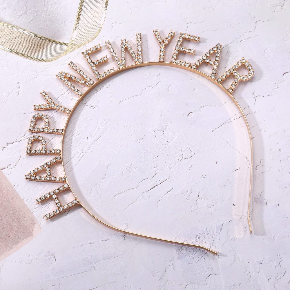 HSWE Happy New Year headband complements celebrations with chic shine.