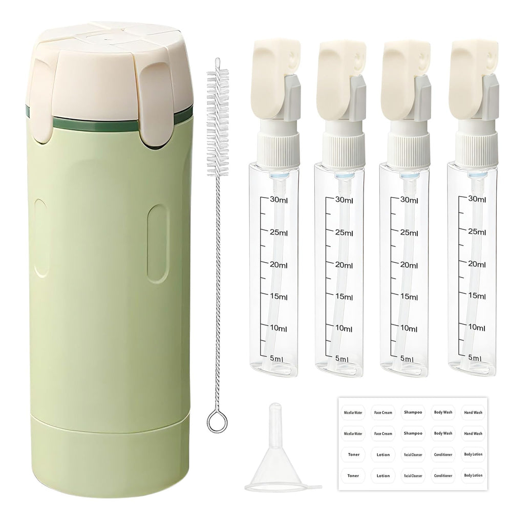 HSXCCL 4-in-1 travel dispenser bottles for organized packing.