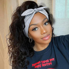 Huachi bow headbands closeup fabric emphasizes soft, stretchable polyester-spandex material.