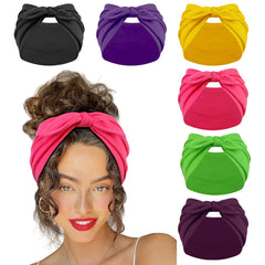 Huachi bow headband front knot shows a stylish secure fit for daily wear