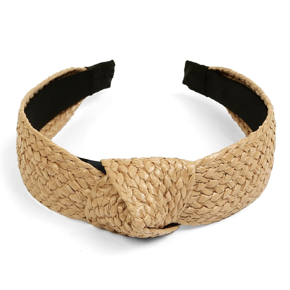 Huachi braided black and white headband adds bold boho flair