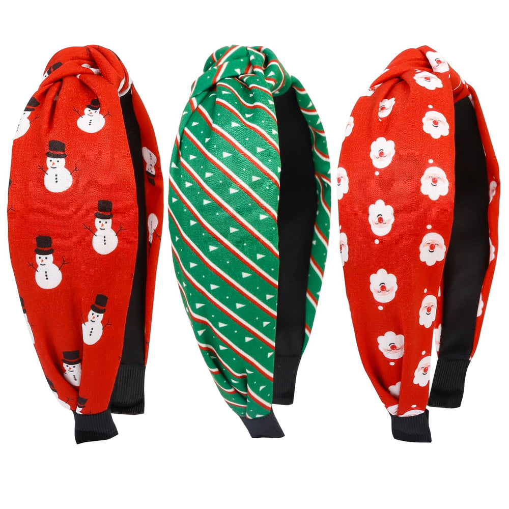 Huachi red and green striped headband offers versatile holiday flair for women and girls