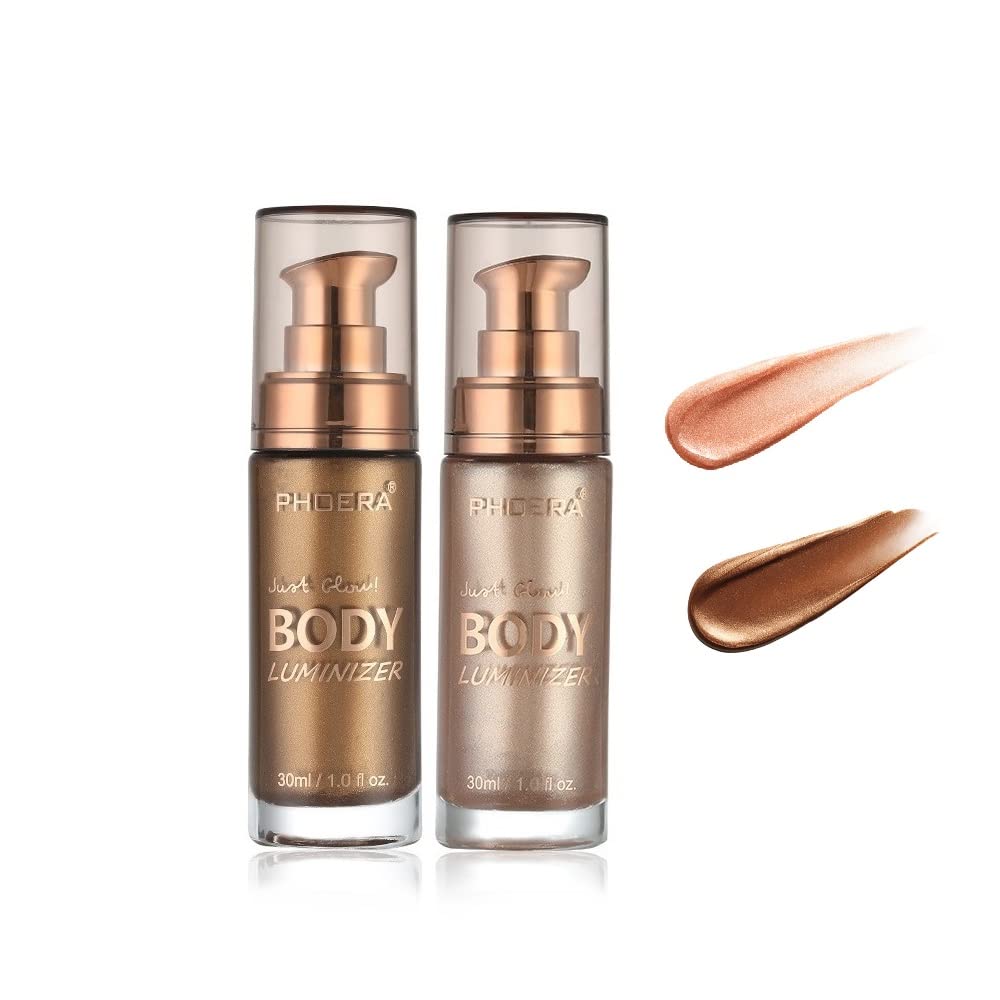 HuaQing PHOERA Body Luminizer Rose Gold bottle adds a natural glow to skin
