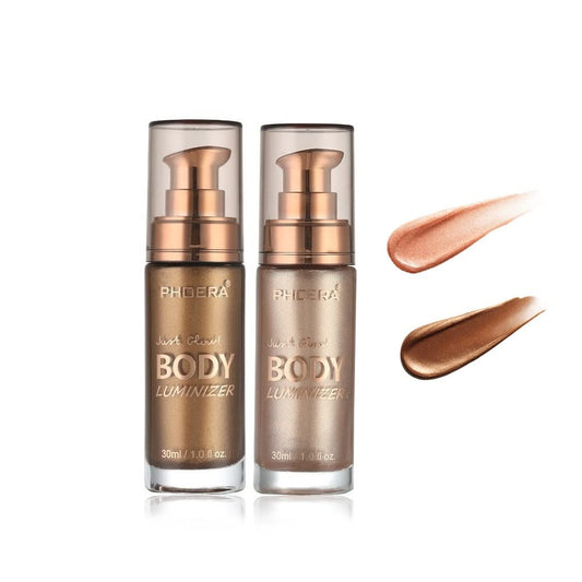 HuaQing PHOERA Body Luminizer Rose Gold bottle adds a natural glow to skin