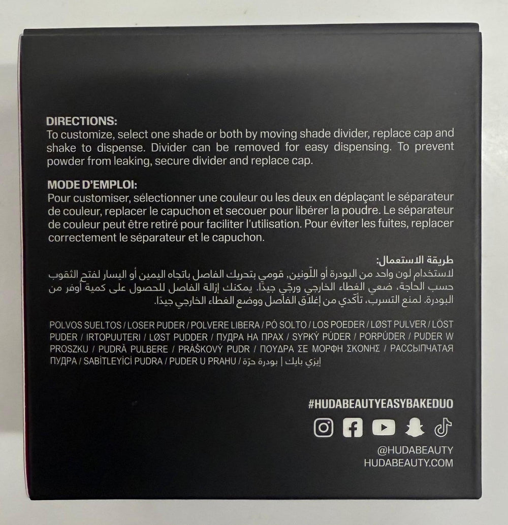 Huda Easy Bake Peach Pie powder mattifying the T-zone close-up