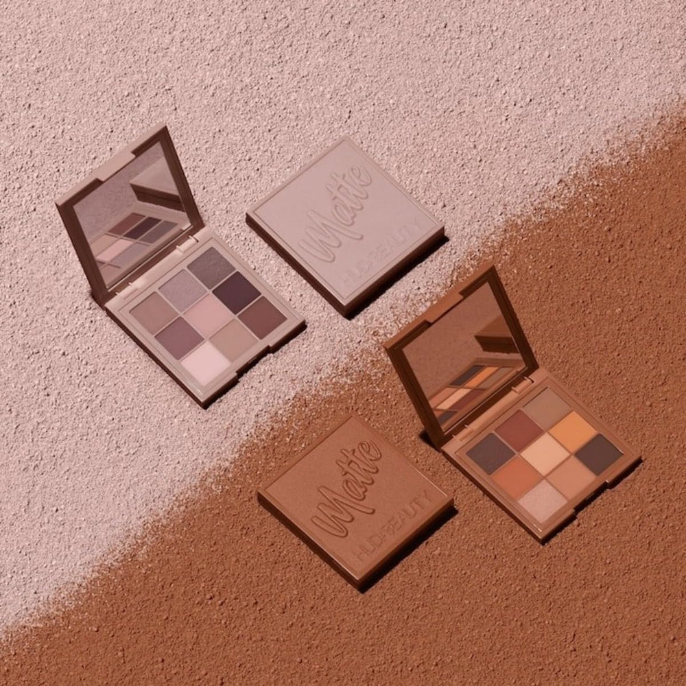 Huda Matte Obsessions compact design shown as a portable, travel-friendly option.