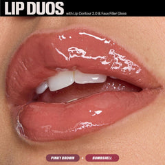 Huda Pink Kit Lip Contour 2.0 in Pinky Brown defines lips softly.