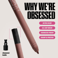 Huda Beauty Juicy Coco Lip Duo display with gloss and pencil for versatile looks.