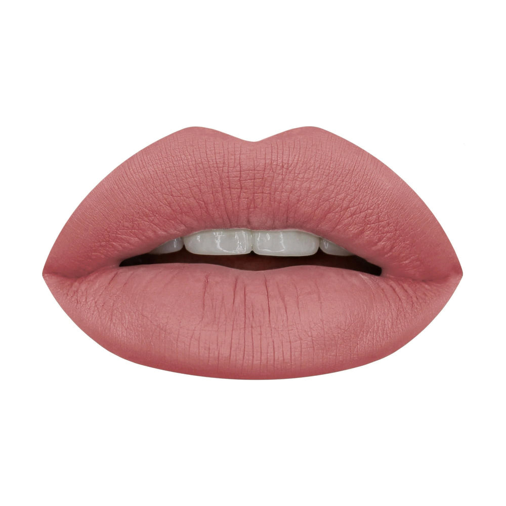 HUDABEAUTY Liquid Matte Perfectionist transfer-test proves transfer-proof color in action