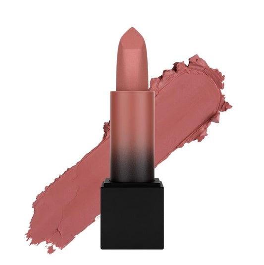 HUDA BEAUTY Power Bullet Matte Lipstick throwback swatches highlight rich pigment and long lasting color.