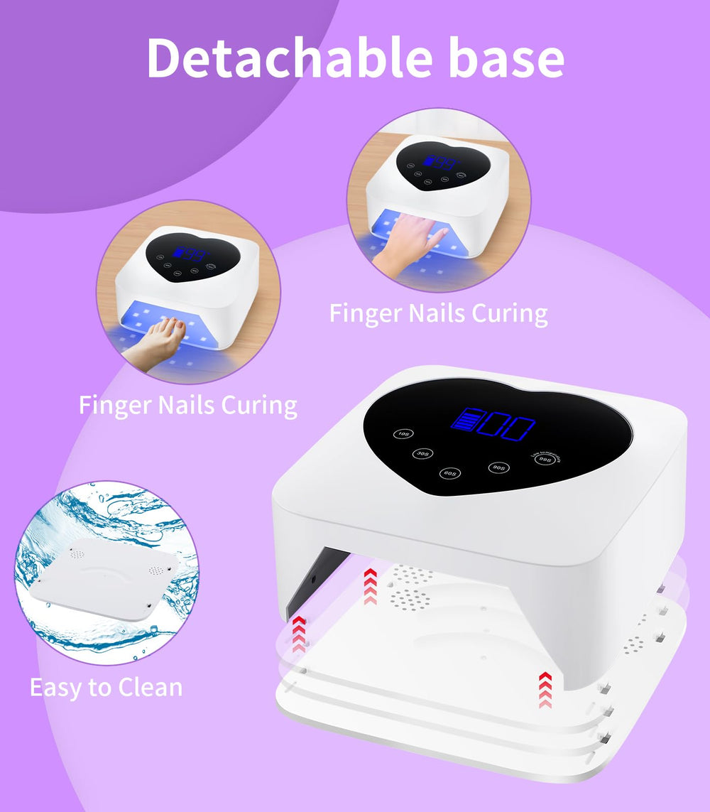 HUGMAPLE nail lamp with large interior space for fingernails and toenails