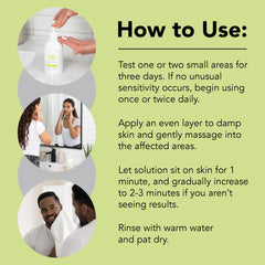 hand applying humane acne wash to damp skin during routine