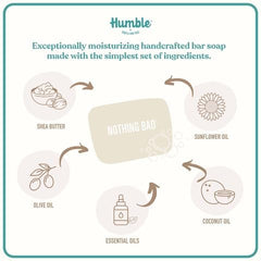 HUMBLE BRANDS organic cold-process soap lathering beautifully on skin.