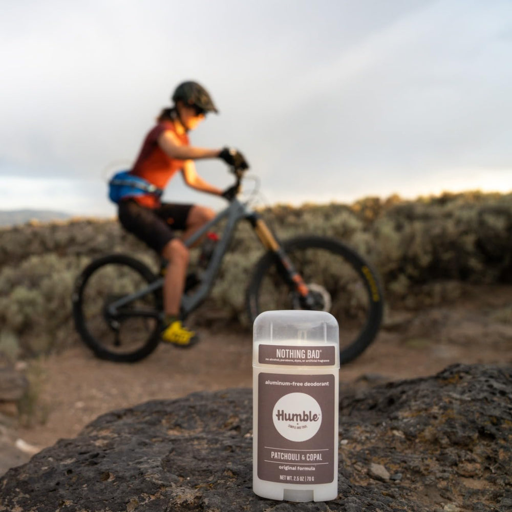 Humble Brands patchouli and copal notes visual convey calming aroma.