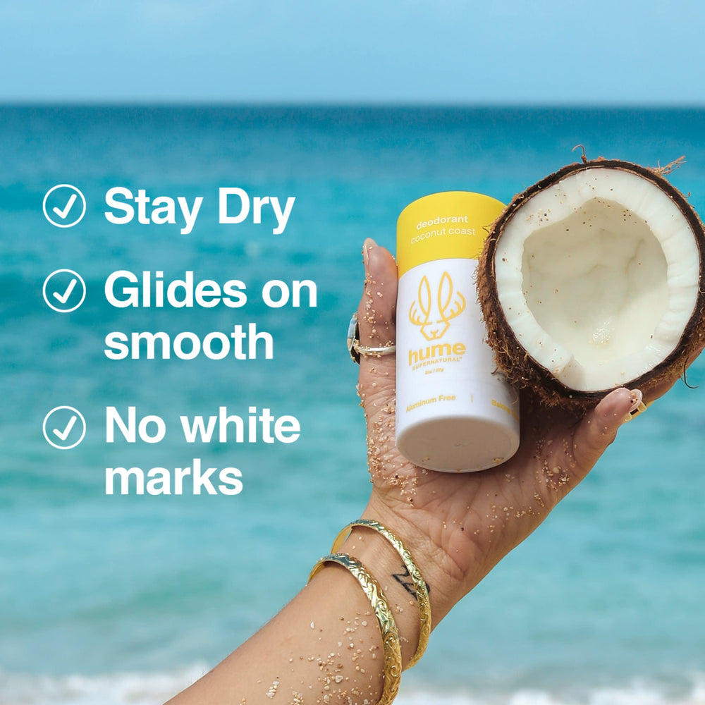 Hume Supernatural aluminum-free formula protects skin without irritation