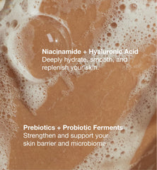 Hume Supernatural Niacinamide and Hyaluronic Acid ingredient close-up, skin-loving hydration at a glance.