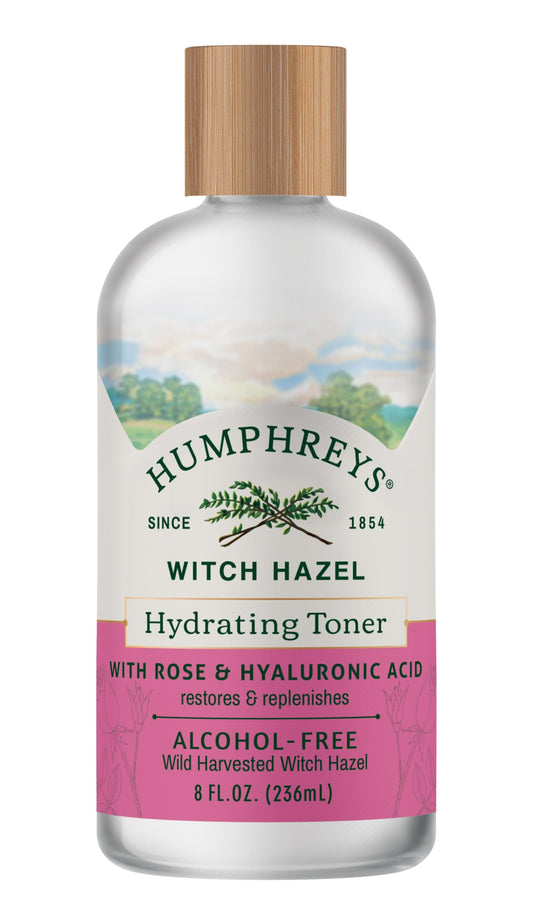 Humphreys Witch Hazel Hydrating Toner bottle for daily refreshing hydration.