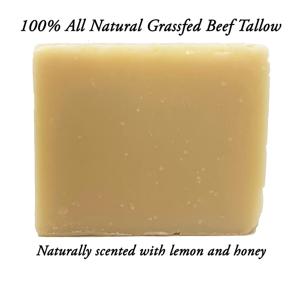 Hunter Cattle Co. Meadow Bloom Tallow Bar Soap, honey lemon, gentle cleanse for sensitive skin
