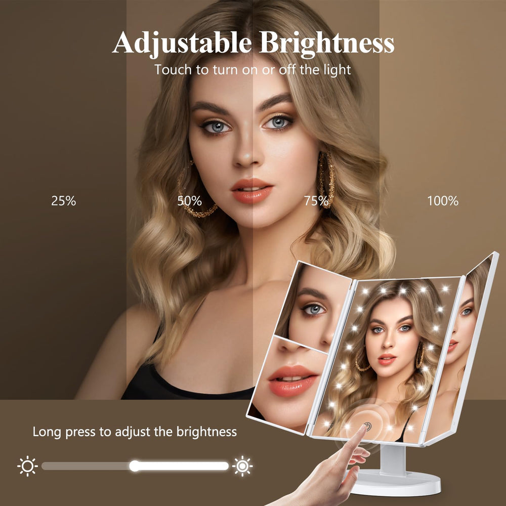 HUONUL makeup mirror touch control brightness adjusts lighting quickly for any room