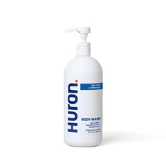 Huron Men’s body wash sea salt bottle for a refreshing cleanse and refreshed skin.