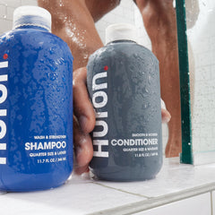 Huron Men's Conditioner scent closeup evokes citrus and juniper for refreshed grooming