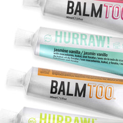 Multi-use balm for lips, face, and body in one tube.