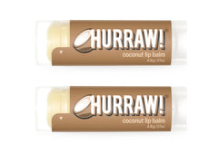 Hurraw! Coconut Lip Balm in oval tube offers long-lasting moisture.