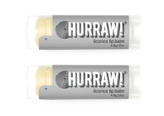 Hurraw! Licorice lip balm in oval tubes delivers smooth hydration
