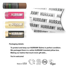 Hurraw! 4-balm bundle watermelon: refreshing lip care you can carry anywhere.