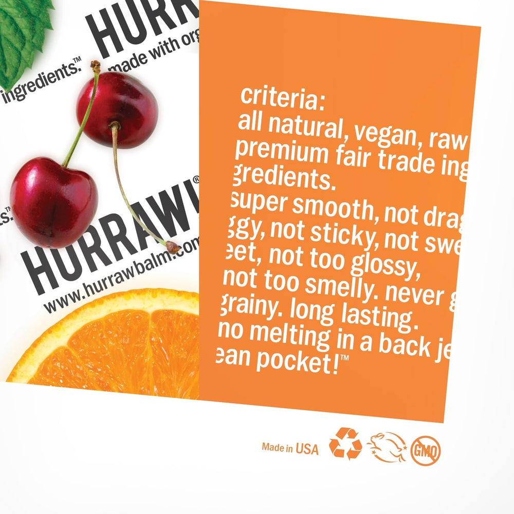 Hurraw! Mint lip balm offers a cooling, refreshing glide on lips.
