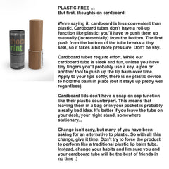 Organic ingredients label on Hurraw Chocolate and Mint balm
