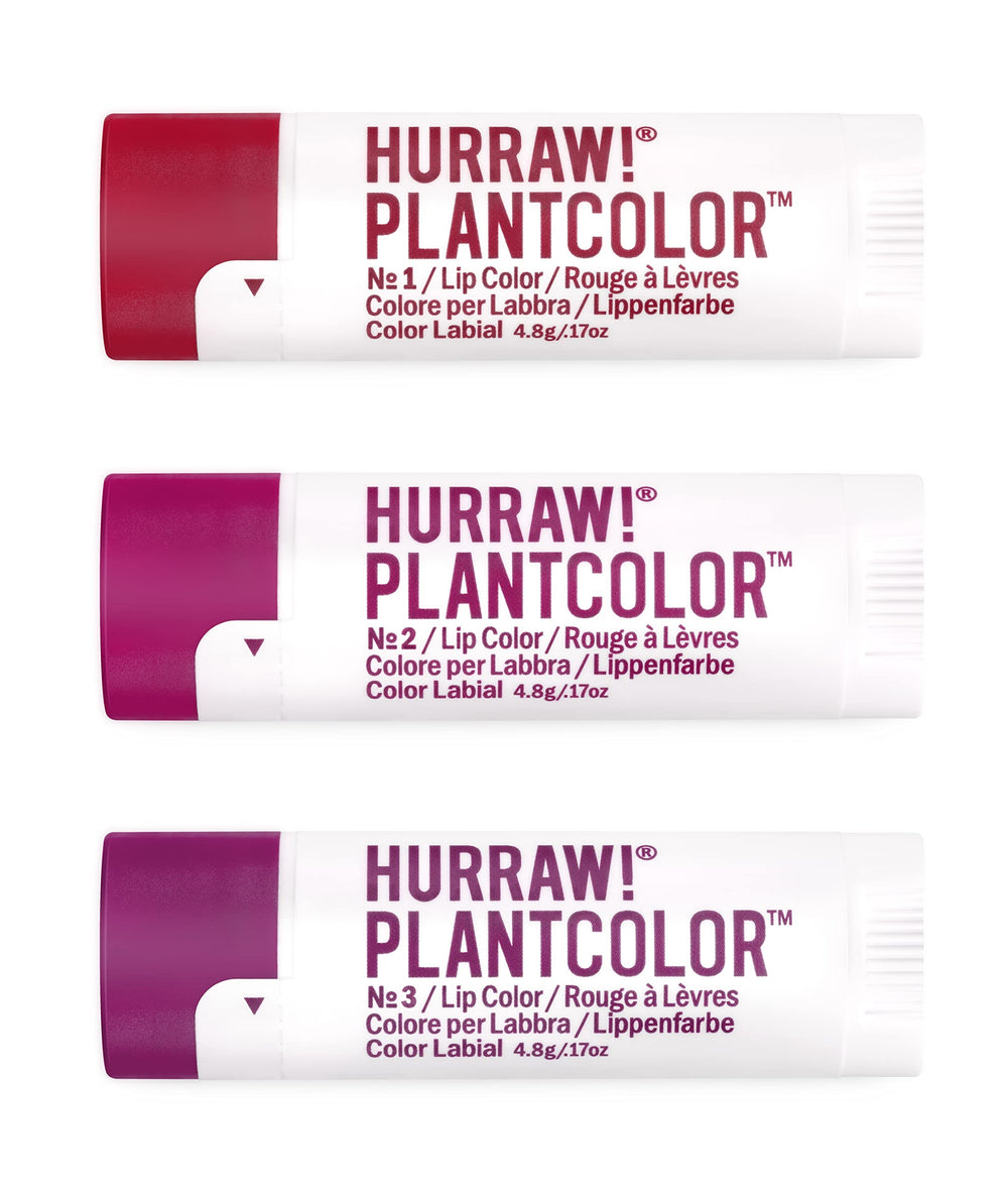 Hurraw! Plantcolor Lip Color №1 red-opaque swatch showing bold plant-based color