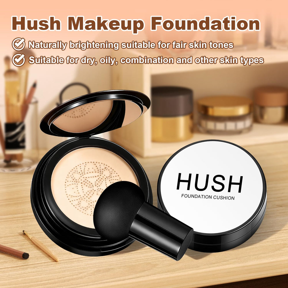 Hush Makeup Foundation Natural Glow closeup on mature skin demonstrates gentle, comfortable wear.