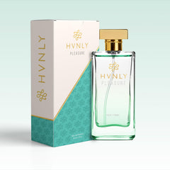 HVNLY Pleasure EDP hand-holding shot suggests portable fragrance for daily wear