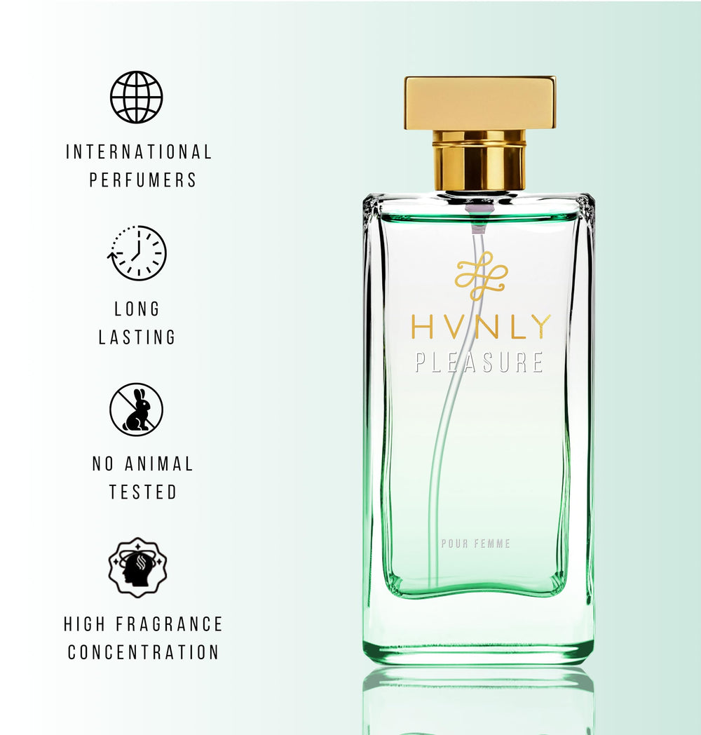HVNLY Pleasure EDP packaging box image signals gift-ready presentation
