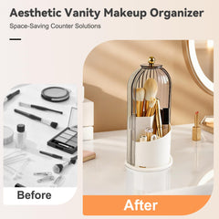 Hvygss three-compartment organizer fits various makeup tools.