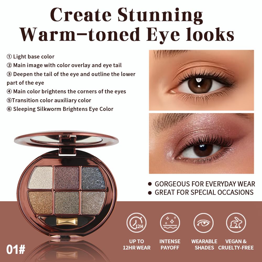 Hxssll Shimmer Eyeshadow Palette blendable sparkle supports halo eye creations.