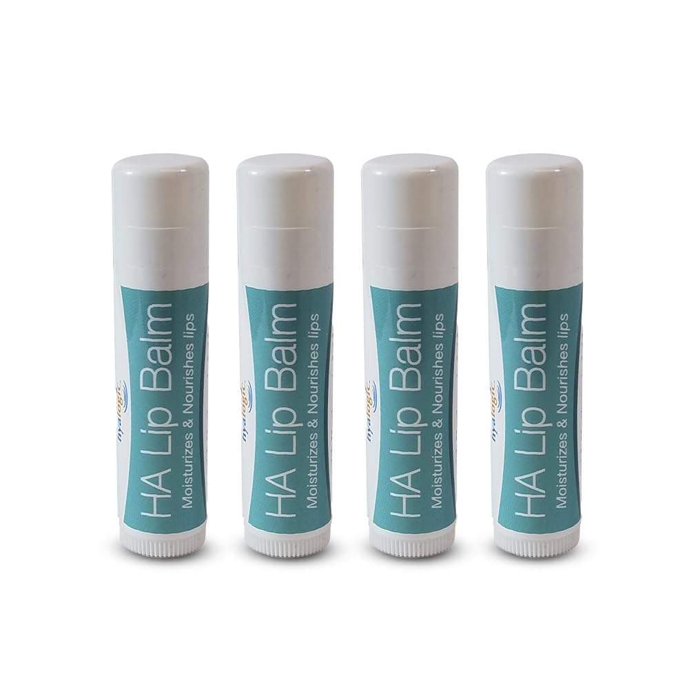 Hyalogic HA Lip Balm stick front packaging highlighting fragrance-free moisture for dry lips.