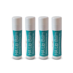 Hyalogic HA Lip Balm stick front packaging highlighting fragrance-free moisture for dry lips.