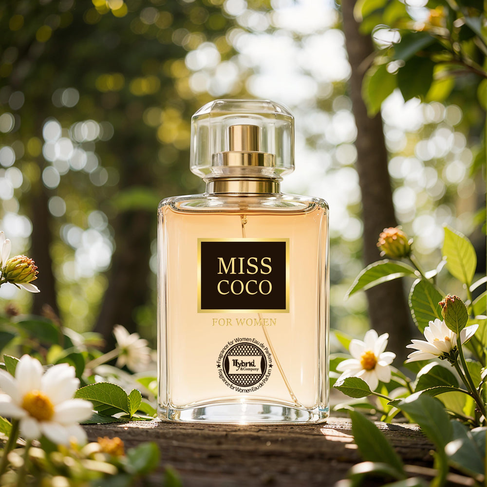 Hybrid & Company Miss Coco bottle on display for evening wear inspiration