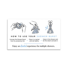 HydraAromatherapy shower burst activation illustrates fragrance release with shower humidity.