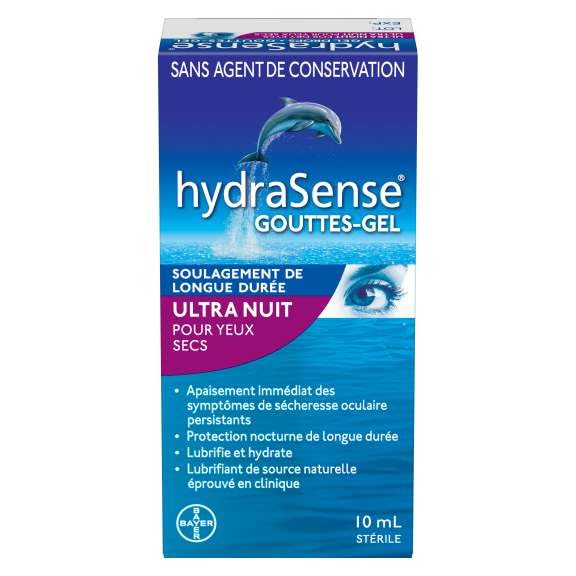 HydraSense Night Therapy 10ml bottle side view showing compact night relief solution.