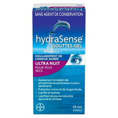 HydraSense Night Therapy 10ml bottle side view showing compact night relief solution.