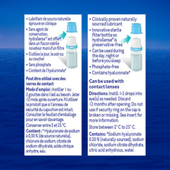 HydraSense two bottle pack on display with hydration theme for dry eyes.