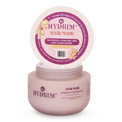 8.45 oz Hydrim jar on bathroom shelf.