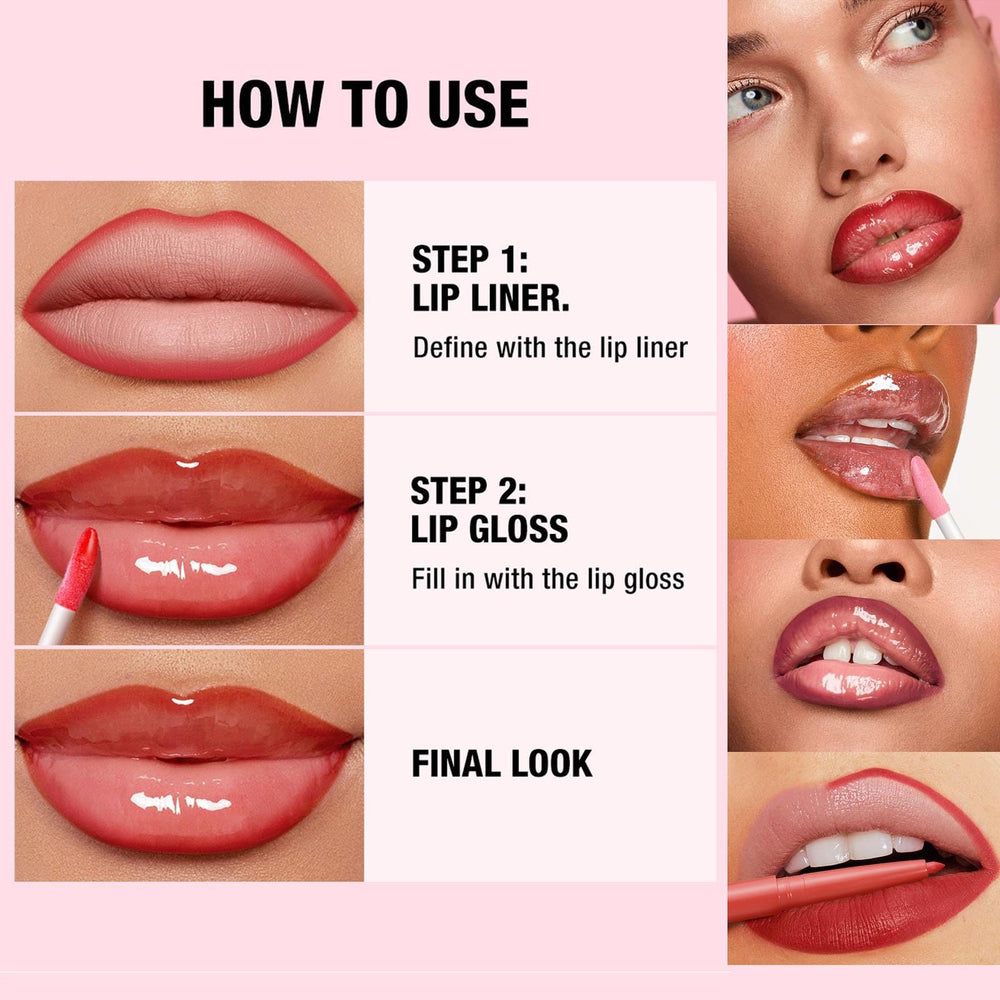 Hyesamyo plumping gloss application showcases fuller-looking lips with a glossy finish