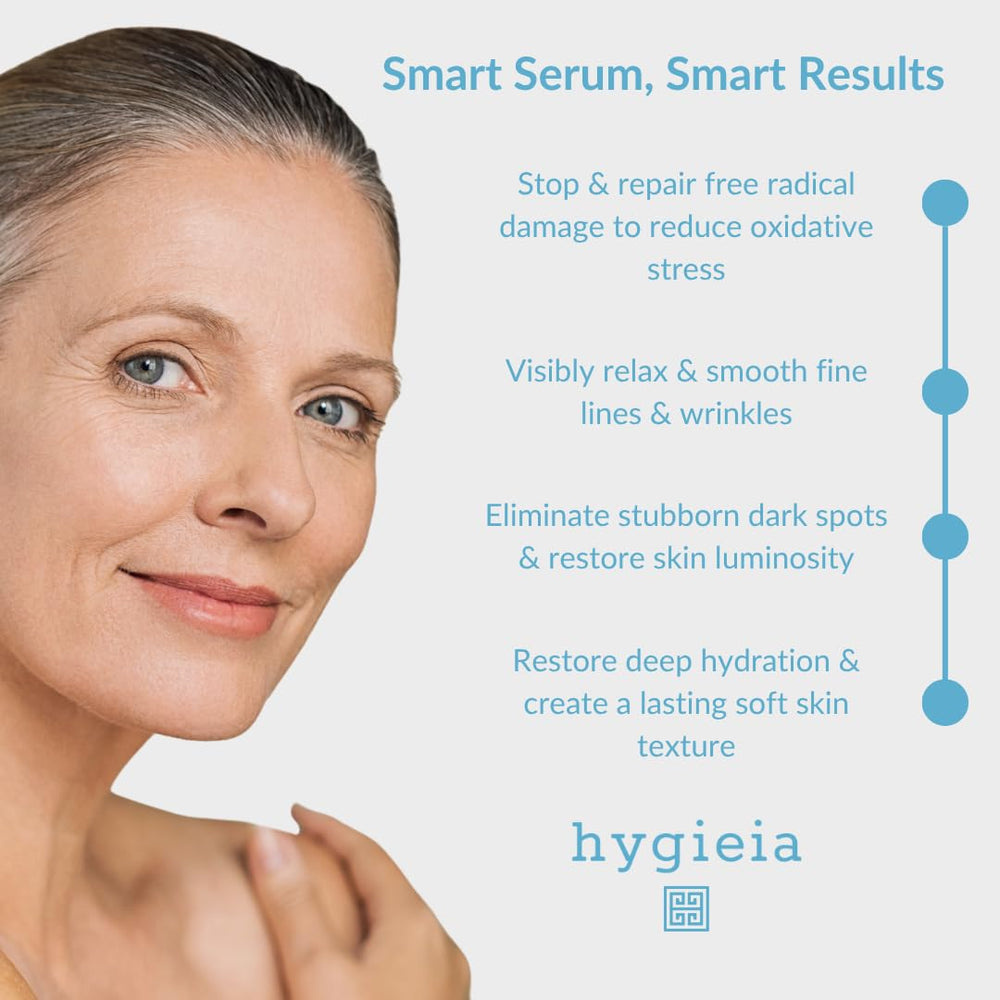 Hygieia Hyaluronic acid deep hydration for plump, smooth skin texture.