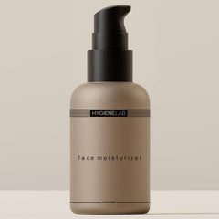 HygieneLab Face Moisturizer jar closeup with lightweight non-greasy hydration.