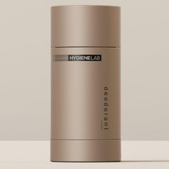 HygieneLab fragrance-free deodorant bottle shows clean, fragrance-free protection for sensitive skin.